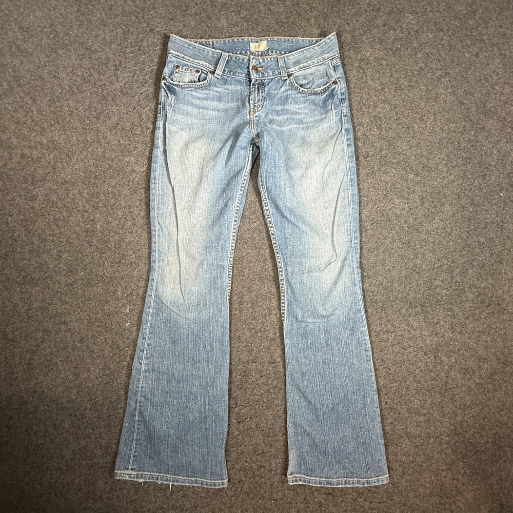 BKE Denim Bootcut Jeans Womens Y2K Light‎ Wash Embroidered Pockets Button Fly